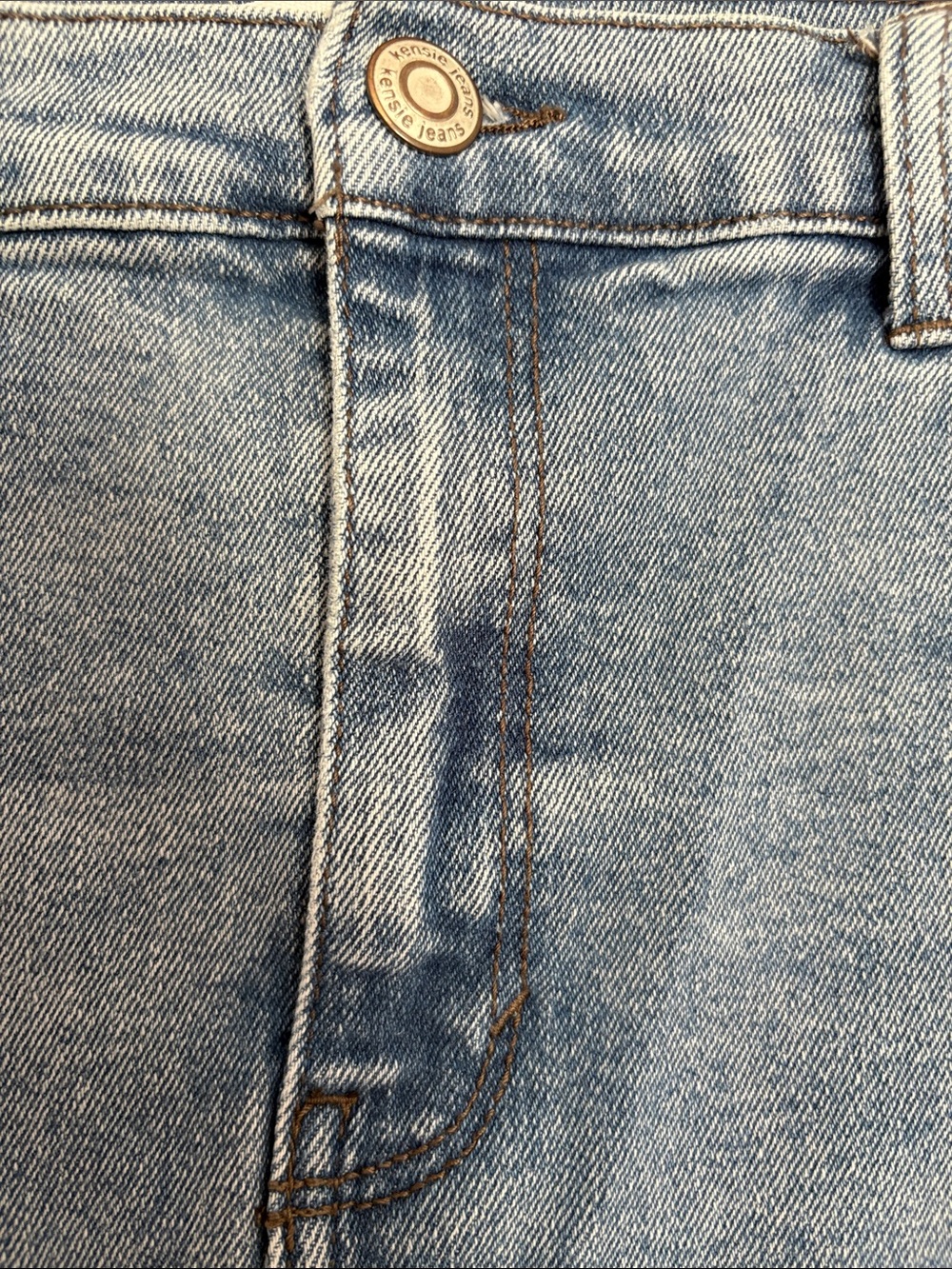 Kensie Light Blue Denim Pencil Skirt - Women Jeans - Picture 4 of 6